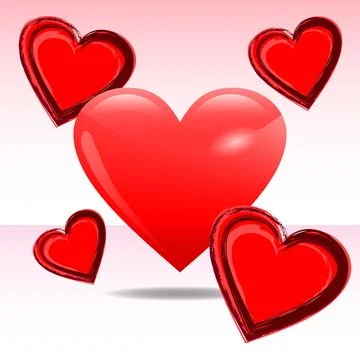 Drawn hearts Stock Illustration