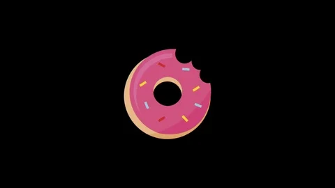 Drawn marker pixel donat glitch cartoon handmade animation seamless loop lcd scr Stock Footage 103549544