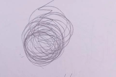 Drawn on old white paper with a black graphite pencil, a primitive pencil dra Illustration