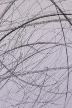 Drawn on old white paper with a graphite pencil, a primitive pencil drawing,  Stock Photos