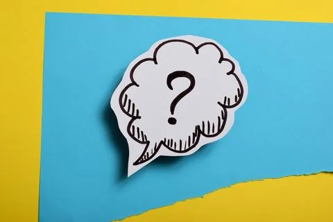 Drawn question mark on a colored background Stock Photos