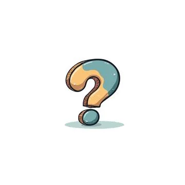 Drawn question mark with unique coloring, creating curiosity and uncertaint.. Stock Illustration