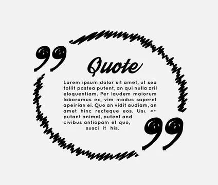 Drawn quotes and a frame Drawn quotes and a frame. Vector illustration Cop... Stock Photos