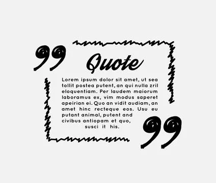 Drawn quotes and a frame Drawn quotes and a frame. Vector illustration Cop... Stock Photos