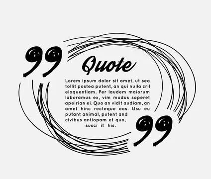 Drawn quotes and a frame Drawn quotes and a frame. Vector illustration Cop... Stock Photos