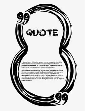 Drawn quotes and a frame. Frame in the shape of a figure eight. Number 8 Stock Illustration