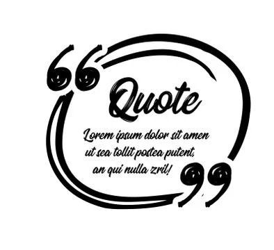 Drawn quotes and a frame to highlight the frame, quotes and other text in the Stock Illustration