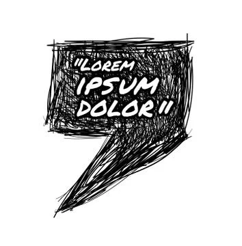 Drawn quotes and a frame Stock Illustration