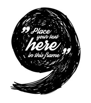 Drawn quotes and a frame Stock Illustration