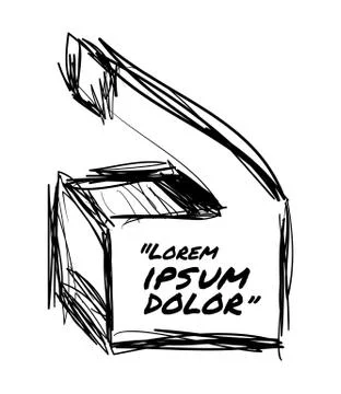 Drawn quotes and a frame Stock Illustration