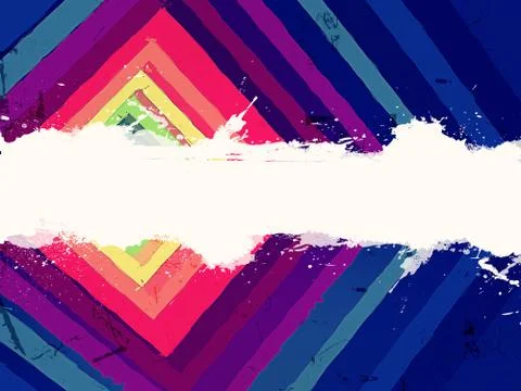 Drawn rainbow squares and text space Stock Illustration