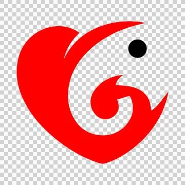 Drawn red heart shaped vector Stock Illustration