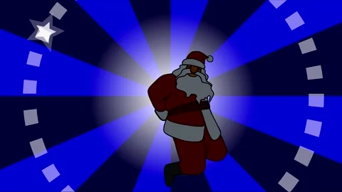 Drawn santa claus dancing funny on disco background Stock-Footage 218307311