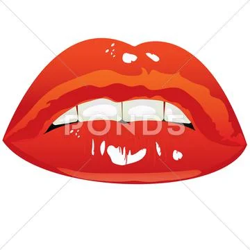 Drawn sexy lips Stock Illustration