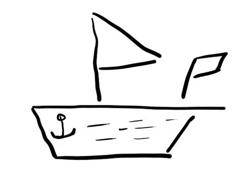 The drawn ship Stock Illustration