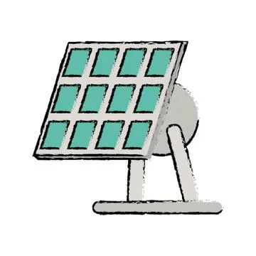 Drawn solar panel renewable energy alternative Ilustración de archivo