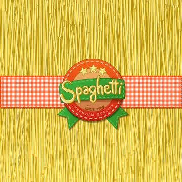 Drawn spaghetti and labels for them Stock Illustration