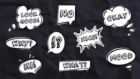 Drawn Speech Bubbles Stock After Effects