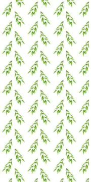 Drawn tree branch on a white background. Pattern. Stock Illustration