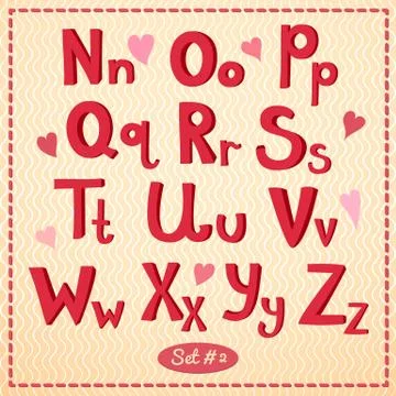 Drawn type font, vector illustration in retro style Stock Illustration