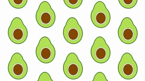 Drawn vector animated avocados are moving on white background Stock Footage 194456144