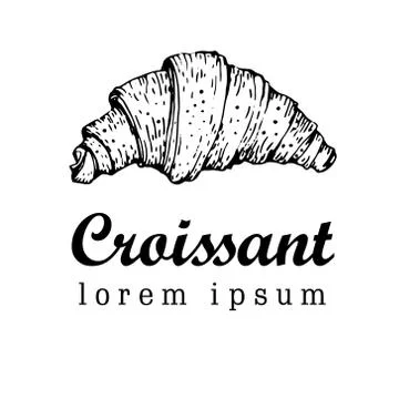 Drawn vector illustration of a Croissant Stock Illustration