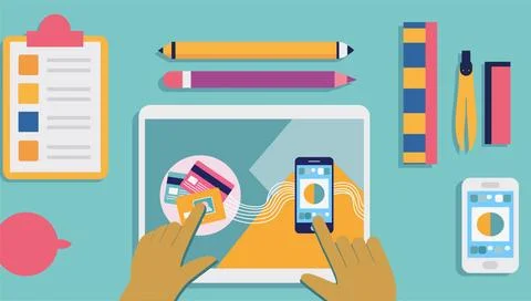 Drawn vector illustration Digital tools concept illustration Vector illust... Stock Photos
