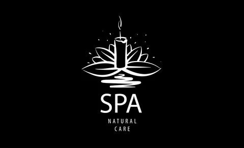 Drawn vector SPA logo on a black background Stock Illustration