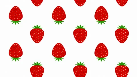 Drawn vector strawberries moving on white background Stock Footage 194456465