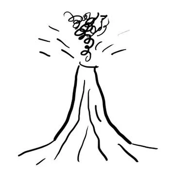 The drawn volcano Stock Illustration