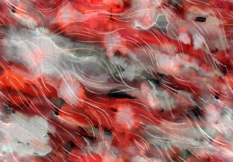 Drawn watercolor seamless pattern with abstract waves Stock Illustration