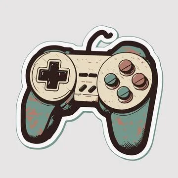 Drawn wired controller from the console Stock Illustration