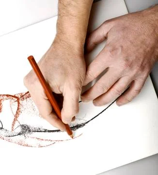 Drawning hands Stock Photos