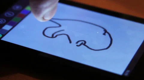 Draws on your smartphone Stock Footage 60114994