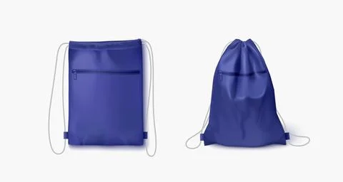 Drawstring backpack mockup. String pouch sport bag Stockillustratie