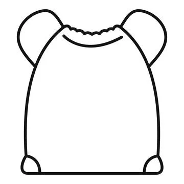 Drawstring backpack outline illustrating simplicity and portability Illustrazione stock