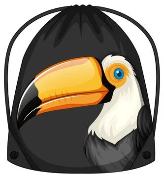 Drawstring backpack with toucan pattern 库存插图