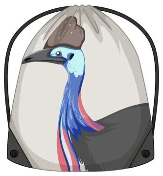 Drawstring backpack with zebra pattern Stock Illustration