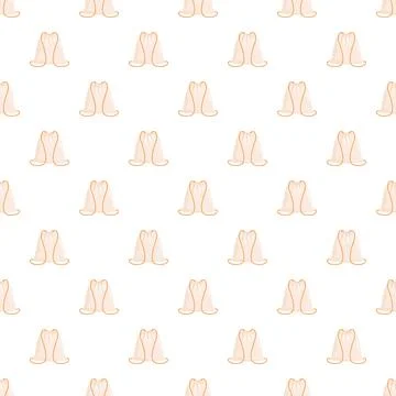 Drawstring bag pattern in beige color, seamless background Stockillustratie