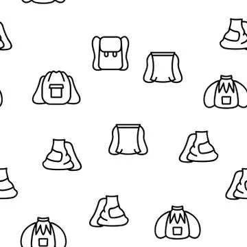 Drawstring Bag Travel Accessory Vector Seamless Pattern イラスト素材