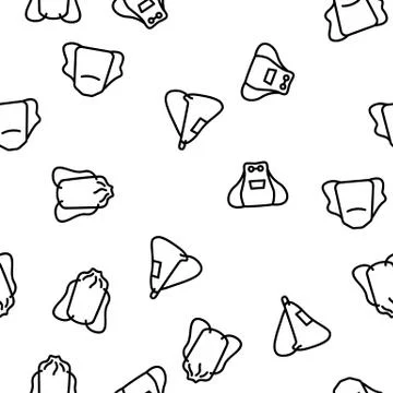 Drawstring Bag Travel Accessory Vector Seamless Pattern イラスト素材