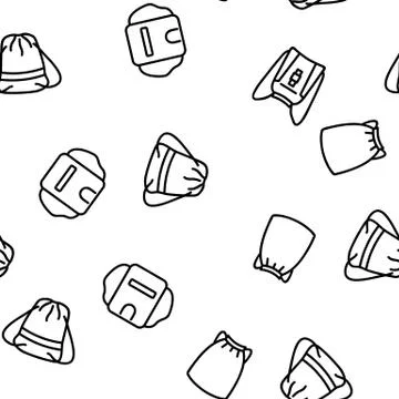 Drawstring Bag Travel Accessory Vector Seamless Pattern Illustrazione stock