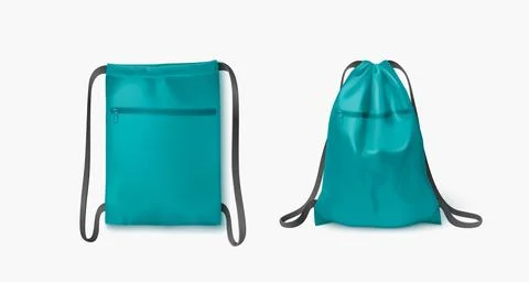 Drawstring bags set isolated on white background Stock Illustration