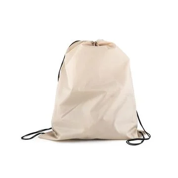 Drawstring pack template classic  textile isolated on white Stock Photos