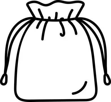 Drawstring pouch bag for accessory craft storage Illustrazione stock