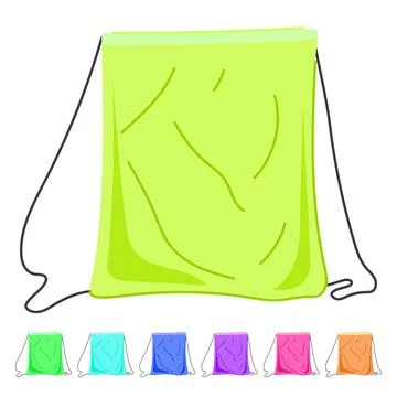 Drawstring sack icon parcel with pull cord graphic Stock Illustration