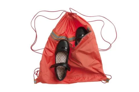 Drawstring on white Foto stock