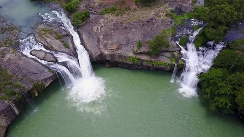 Dray Nur waterfall, Central Highlands, Flycam, Vietnam Stock Footage 76237651