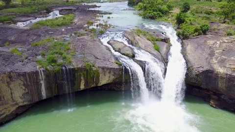 Dray Nur waterfall, Central Highlands, Flycam, Vietnam Stock Footage 76237657