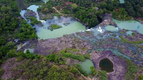 Dray Nur waterfall, Central Highlands, Flycam, Vietnam 動画素材 76237788